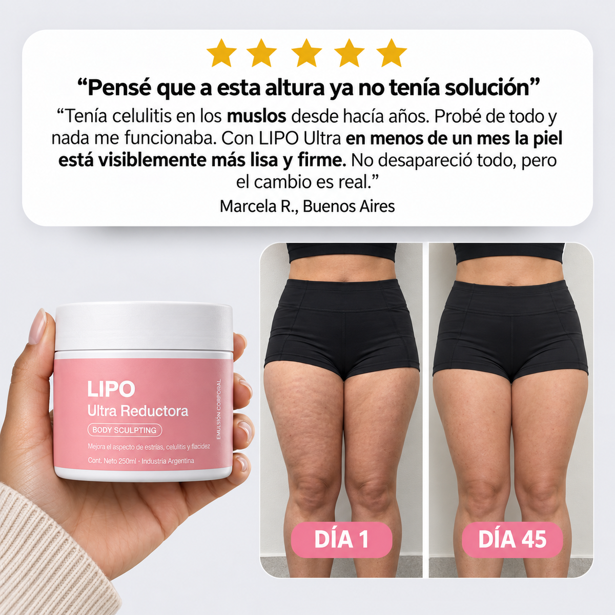 LIPO Ultra Reductora® | Emulsión anticelulitis, reafirmante y reductora